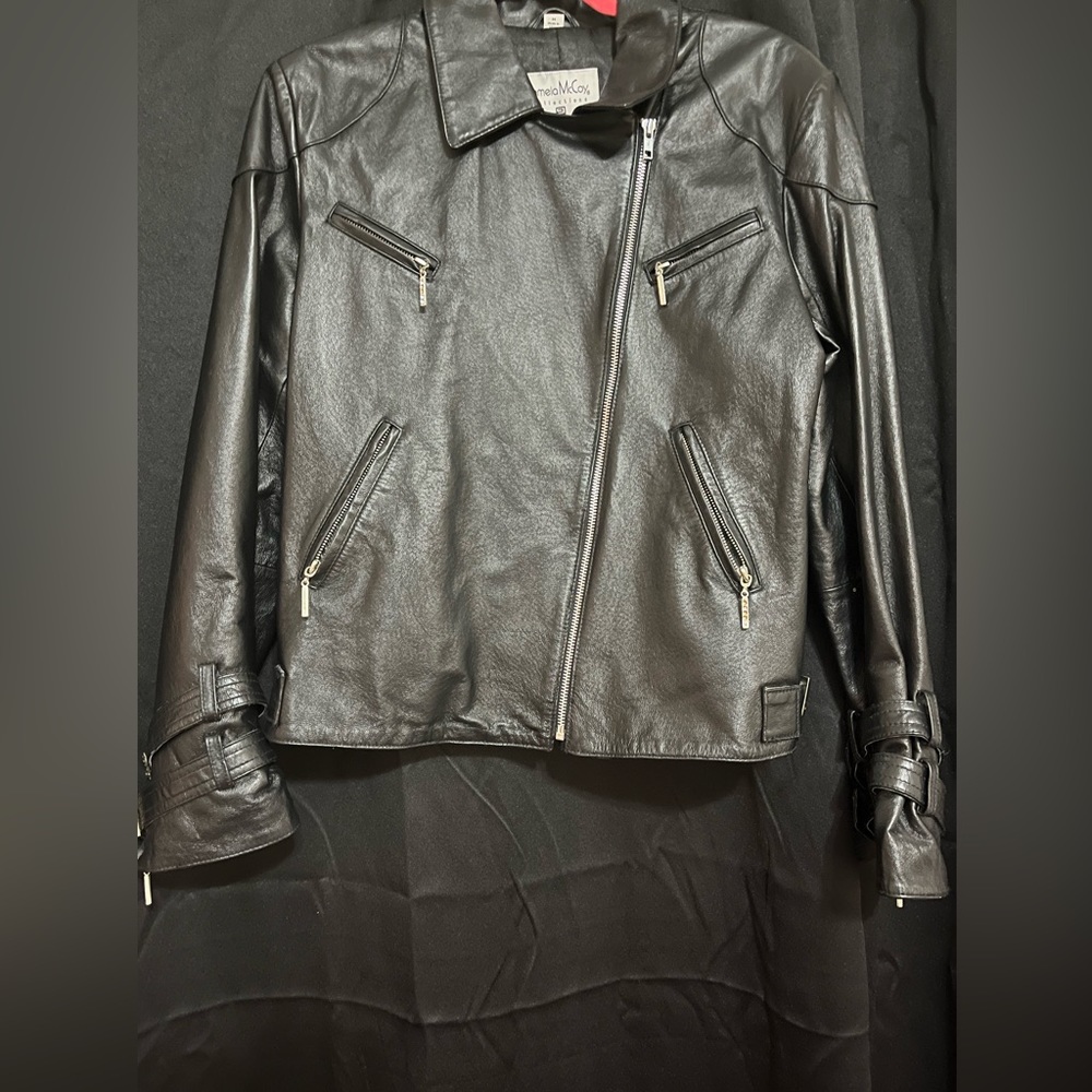 Pamela McCoy motorcycle jacket 100% genuine leather